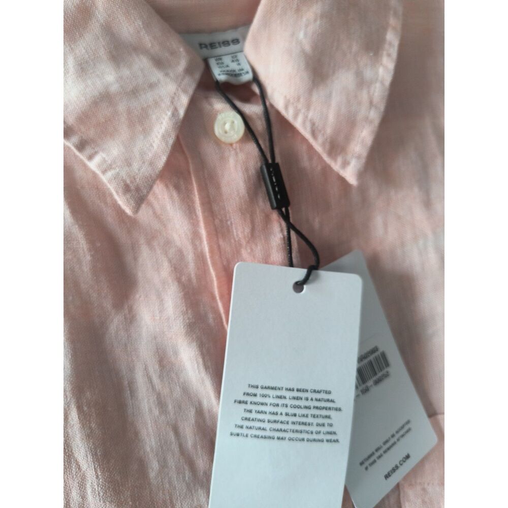 Reiss NWT 100% Linen Oversized Button-Down Blouse - Minimalist Coastal - Size 8 - Picture 6 of 6